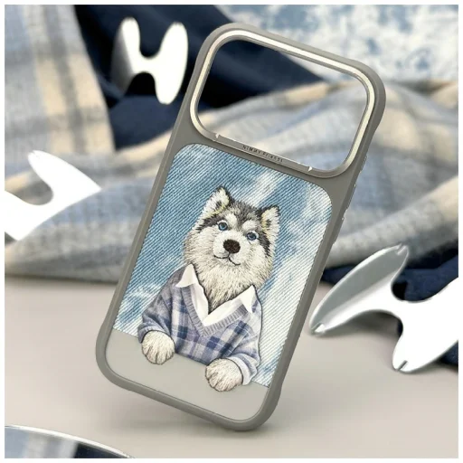 iPhone 17 Pro Max / 18 Pro Max sivé puzdro Nimmy Gentle Pets Series Dog MagSafe - 7