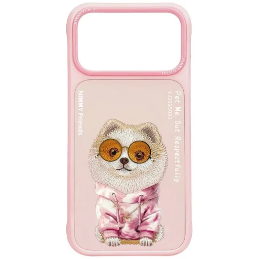  iPhone 17 Pro / 18 Pro rózsaszín Nimmy Glasses Cool Dog hátlap tok - 1