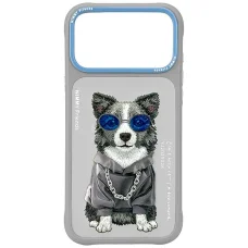 iPhone 17 Pro Max / 18 Pro Max sivý tvrdý zadný kryt Nimmy Glasses Cool Dog