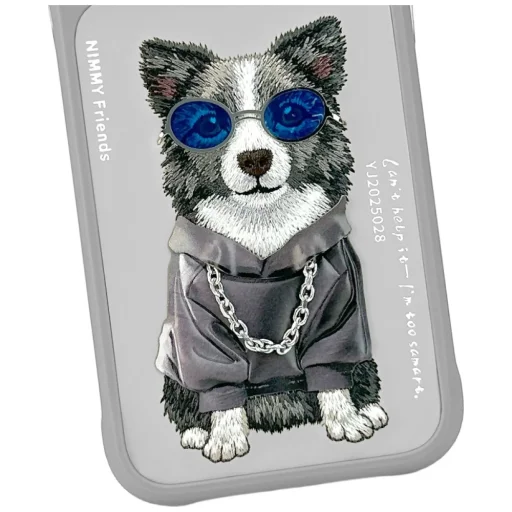 iPhone 17 Pro / 18 Pro sivý zadný kryt Nimmy Glasses Cool Dog - 5