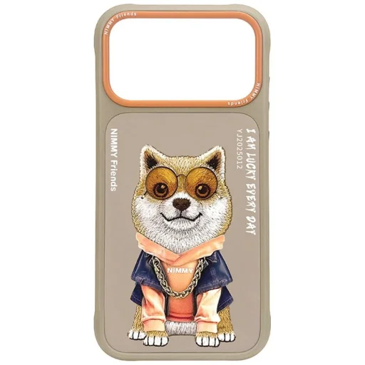iPhone 17 Pro Max / 18 Pro Max béžové puzdro Nimmy Glasses Cool Dog - 1
