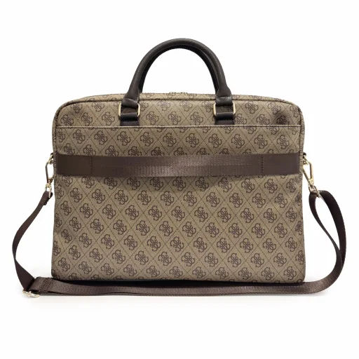  Guess PU 4G Stripe Metal Logo 16" barna laptoptáska - 2