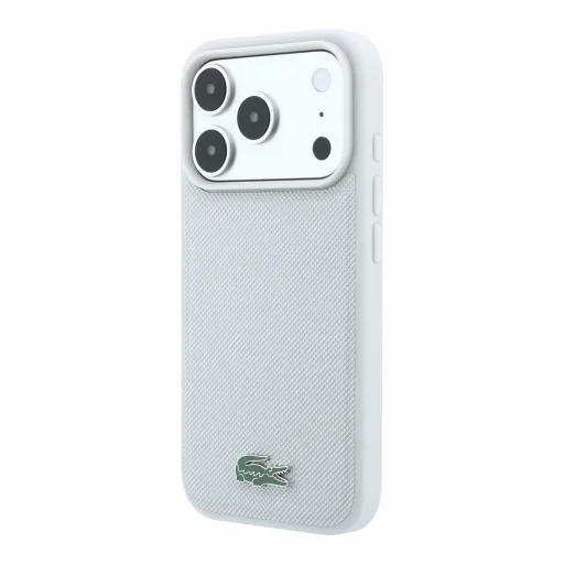 iPhone 18 Pro svetlosivý zadný kryt Lacoste Iconic Petit Pique s kovovým logom MagSafe - 2