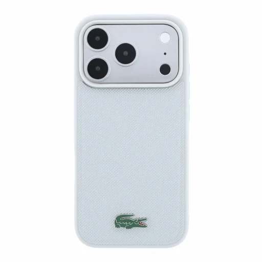 iPhone 18 Pro svetlosivý zadný kryt Lacoste Iconic Petit Pique s kovovým logom MagSafe - 3