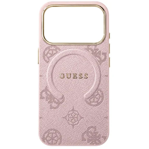 iPhone 18 Pro Max / iPhone 17 Pro Max ružový Guess 4G embosovaný kryt s prsteňom Classic Logo MagSafe (GUHMP18XP4MSEGP) - 2
