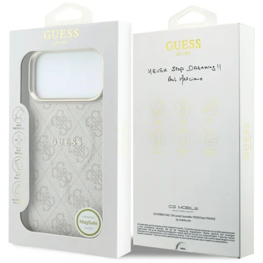  iPhone 18 Pro / iPhone 17 Pro Guess 4G dombornyomott, gyűrűs MagSafe tok, rózsaszín (GUHMP18LP4MSEGP) - 7