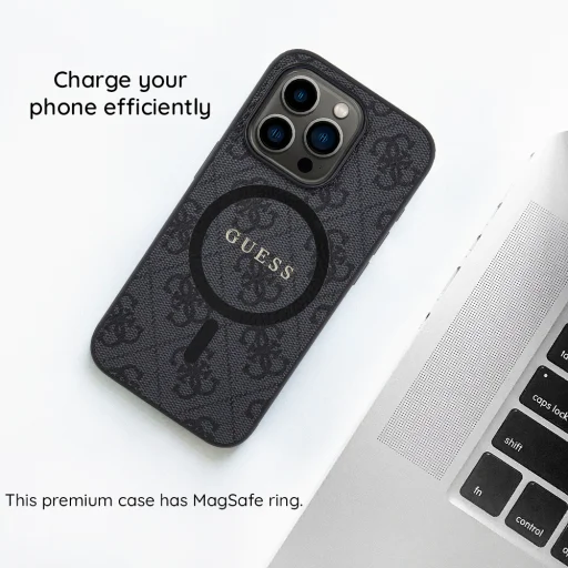 iPhone 18 Pro Max / iPhone 17 Pro Max ružový Guess 4G embosovaný kryt s prsteňom Classic Logo MagSafe (GUHMP18XP4MSEGP) - 5