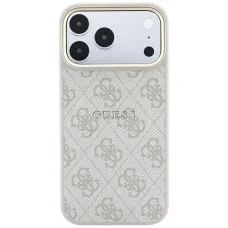 iPhone 18 Pro Max / iPhone 17 Pro Max ružový Guess 4G embosovaný kryt s prsteňom Classic Logo MagSafe (GUHMP18XP4MSEGP)