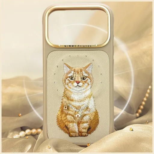 Apple iPhone 17 Pro / 18 Pro barna Nimmy Lucky Fashion Cat MagSafe védőtok - 7