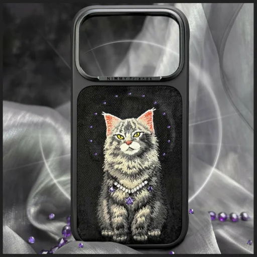  iPhone 17 Pro / 18 Pro fekete Nimmy Lucky Fashion Cat MagSafe tok - 7