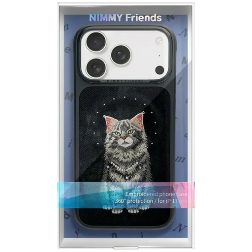  iPhone 17 Pro / 18 Pro fekete Nimmy Lucky Fashion Cat MagSafe tok - 8