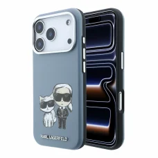 iPhone 18 Pro modrý Karl Lagerfeld Semi Wrap Smooth Sketch Bodies MagSafe zadný kryt