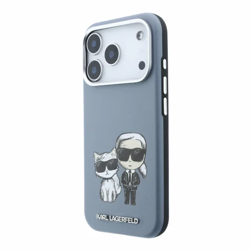 iPhone 18 Pro modrý Karl Lagerfeld Semi Wrap Smooth Sketch Bodies MagSafe zadný kryt - 2