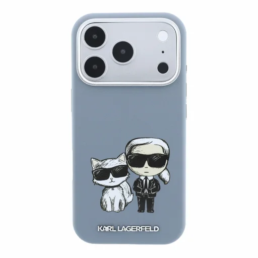 iPhone 18 Pro modrý Karl Lagerfeld Semi Wrap Smooth Sketch Bodies MagSafe zadný kryt - 3