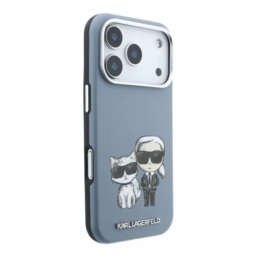 iPhone 18 Pro modrý Karl Lagerfeld Semi Wrap Smooth Sketch Bodies MagSafe zadný kryt - 4
