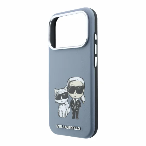 iPhone 18 Pro modrý Karl Lagerfeld Semi Wrap Smooth Sketch Bodies MagSafe zadný kryt - 5
