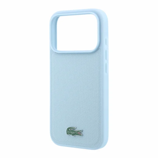 Apple iPhone 18 Pro modrý Lacoste PVC Iconic Petit Pique Metal Logo MagSafe zadný kryt - 5