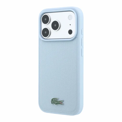 Apple iPhone 18 Pro modrý Lacoste PVC Iconic Petit Pique Metal Logo MagSafe zadný kryt - 2