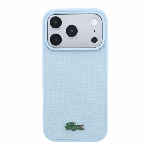 Apple iPhone 18 Pro modrý Lacoste PVC Iconic Petit Pique Metal Logo MagSafe zadný kryt - 3