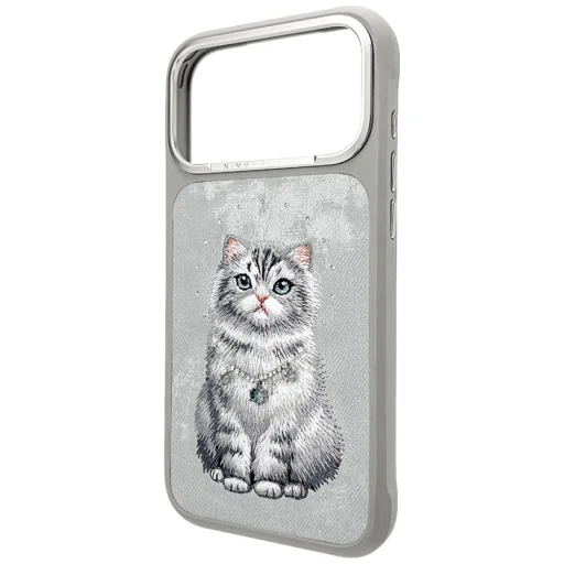  iPhone 17 Pro / 18 Pro szürke Nimmy Lucky Fashion Cat MagSafe tok - 2
