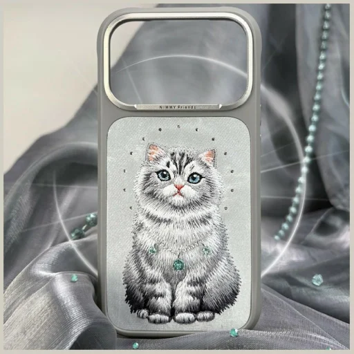  iPhone 17 Pro / 18 Pro szürke Nimmy Lucky Fashion Cat MagSafe tok - 7