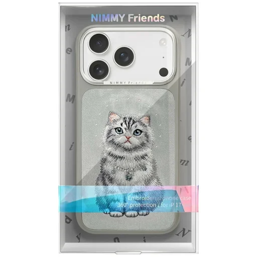 iPhone 17 Pro / 18 Pro szürke Nimmy Lucky Fashion Cat MagSafe tok - 8