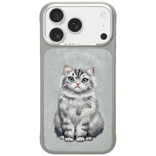 iPhone 17 Pro / 18 Pro sivé puzdro Nimmy Lucky Fashion Cat MagSafe - 1