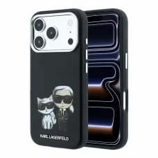  Apple iPhone 18 Pro Max fekete Karl Lagerfeld PU Semi Wrap Smooth Sketch Bodies MagSafe tok