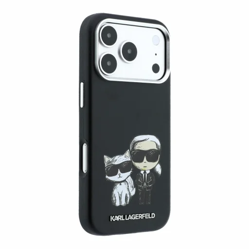  Apple iPhone 18 Pro Max fekete Karl Lagerfeld PU Semi Wrap Smooth Sketch Bodies MagSafe tok - 4