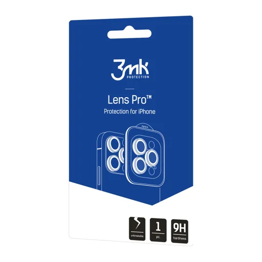 iPhone 18 Pro / iPhone 18 Pro Max strieborné ochranné sklo na kameru 3mk Lens Protection Pro - 7