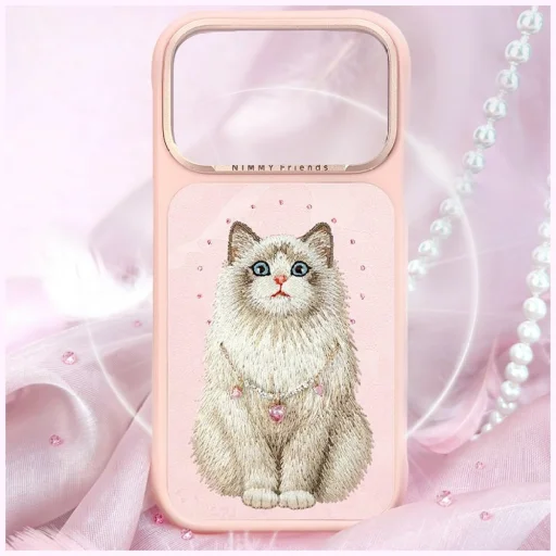 Apple iPhone 17 Pro Max / 18 Pro Max ružové puzdro Nimmy Lucky Fashion Cat MagSafe - 7