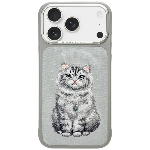 iPhone 17 Pro Max / 18 Pro Max sivé puzdro Nimmy Lucky Fashion Cat MagSafe - 1
