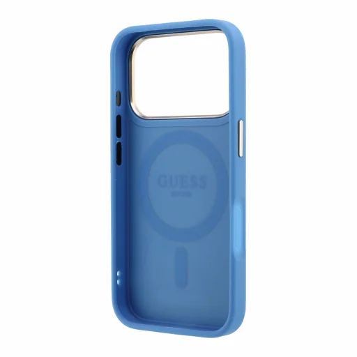 Modrý zadný kryt Guess PU 4G Ring Stand MagSafe pre iPhone 18 Pro Max - 6