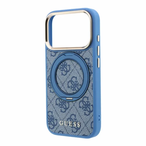  iPhone 18 Pro Max kék Guess PU 4G Ring Stand MagSafe hátlap tok - 5