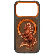  iPhone 18 Pro / iPhone 17 Pro narancssárga Nimmy Magnetic Fantasy Animal MagSafe hátlap tok