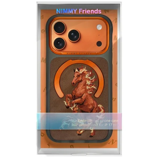  iPhone 18 Pro / iPhone 17 Pro narancssárga Nimmy Magnetic Fantasy Animal MagSafe hátlap tok - 8