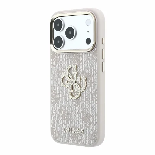 iPhone 18 Pro Max ružový Guess PU 4G Strass Metal Logo zadný kryt - 2