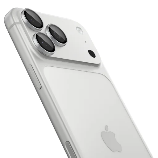 iPhone 18 Pro / iPhone 18 Pro Max strieborné Spigen Optik.tR EZ Fit Pro ochranné sklo na kameru, 2 ks - 6