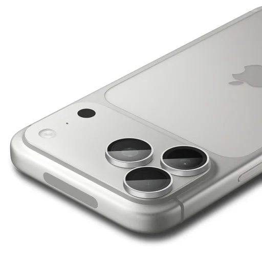 iPhone 18 Pro / iPhone 18 Pro Max strieborné Spigen Optik.tR EZ Fit Pro ochranné sklo na kameru, 2 ks - 3