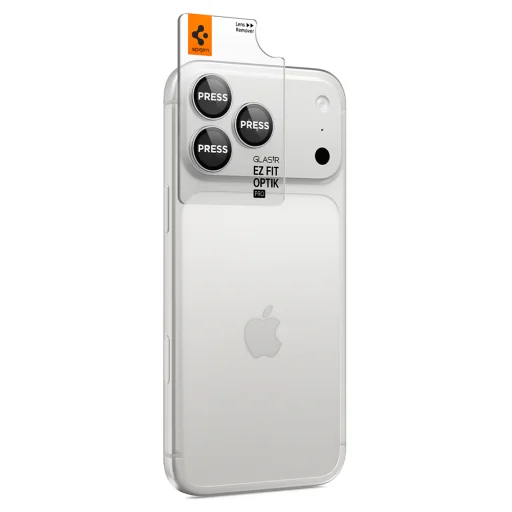 iPhone 18 Pro / iPhone 18 Pro Max strieborné Spigen Optik.tR EZ Fit Pro ochranné sklo na kameru, 2 ks - 4