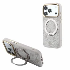 Ružové puzdro Guess PU 4G Ring Stand MagSafe pre iPhone 18 Pro