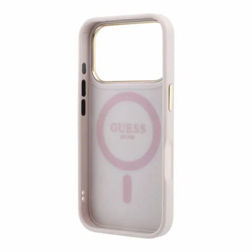  iPhone 18 Pro rózsaszín Guess PU 4G Ring Stand MagSafe tok - 6