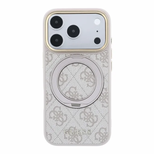 Ružové puzdro Guess PU 4G Ring Stand MagSafe pre iPhone 18 Pro - 3