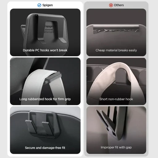 Tesla Model Y Juniper a Model 3 Highland Spigen háčik na sedadlo do auta, 2 ks, čierny - 4