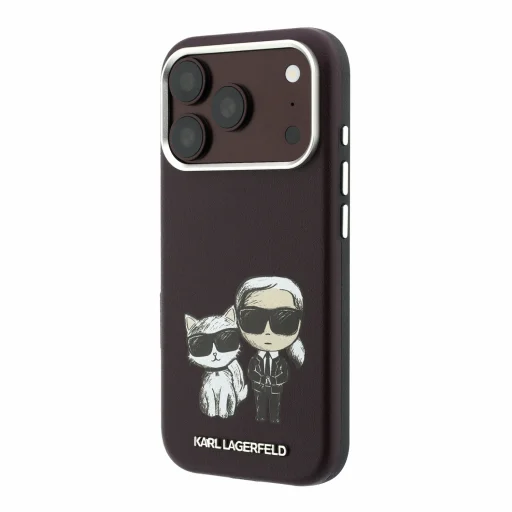  iPhone 18 Pro Max bordó Karl Lagerfeld Semi Wrap Smooth Sketch Bodies MagSafe hátlap tok - 2