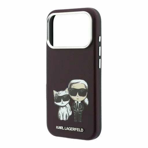 iPhone 18 Pro Max bordový Karl Lagerfeld Semi Wrap Smooth Sketch Bodies MagSafe zadný kryt - 5
