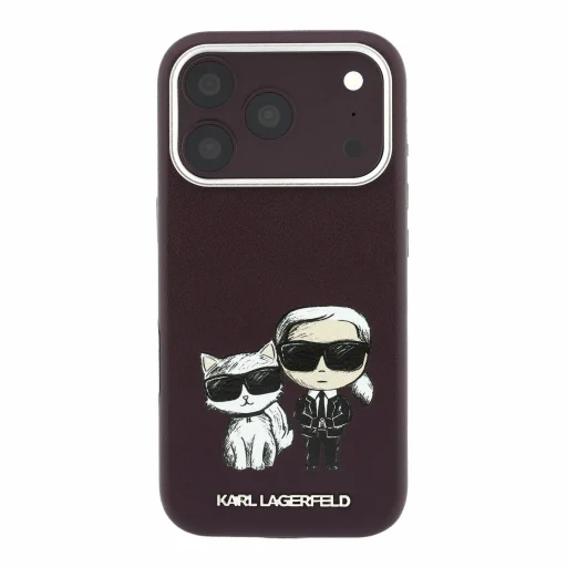  iPhone 18 Pro Max bordó Karl Lagerfeld Semi Wrap Smooth Sketch Bodies MagSafe hátlap tok - 3