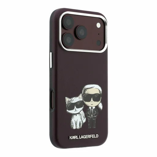 iPhone 18 Pro Max bordó Karl Lagerfeld Semi Wrap Smooth Sketch Bodies MagSafe hátlap tok - 4