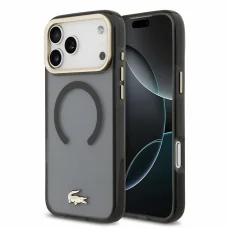 Apple iPhone 18 Pro Max čierne Lacoste IML Petit Pique Gold Logo MagSafe nárazuvzdorné puzdro