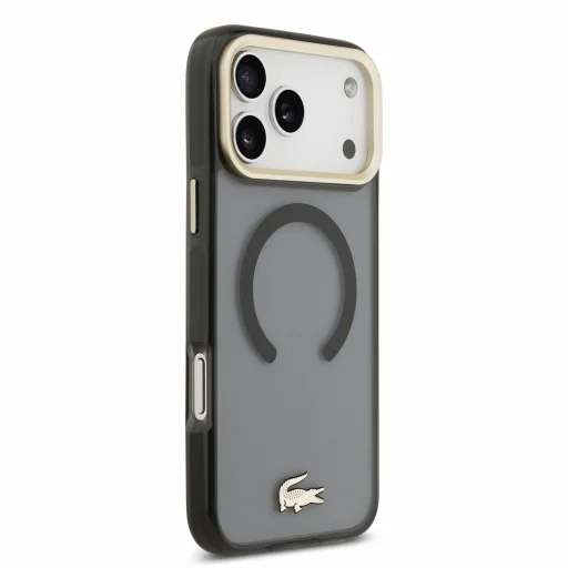 Apple iPhone 18 Pro Max čierne Lacoste IML Petit Pique Gold Logo MagSafe nárazuvzdorné puzdro - 4